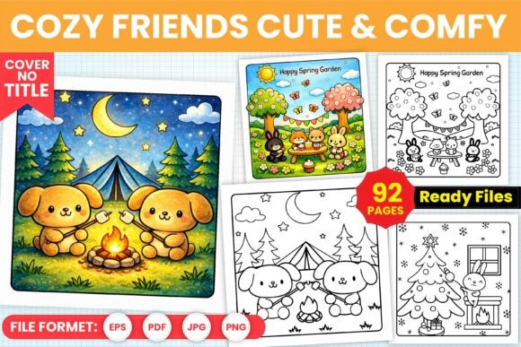 Download Cozy Friends Cute &amp; Comfy Coloring Pages - Coloring pages Collection